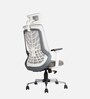 Gintoki High Back Ergonomic Chair in White Colour with Headrest