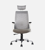 Gintoki High Back Ergonomic Chair in White Colour with Headrest