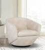Mess Leatherette Swivel Barrel Chair in Off White Finish