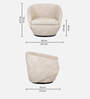 Mess Leatherette Swivel Barrel Chair in Off White Finish