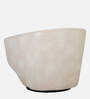 Mess Leatherette Swivel Barrel Chair in Off White Finish
