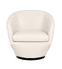 Mess Leatherette Swivel Barrel Chair in Off White Finish