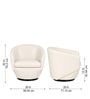 Mess Leatherette Swivel Barrel Chair in Off White Finish