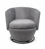 Mess Velvet Swivel Barrel Chair in Grey Finish