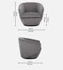 Mess Velvet Swivel Barrel Chair in Grey Finish