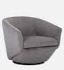 Mess Velvet Swivel Barrel Chair in Grey Finish