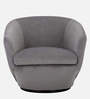 Mess Velvet Swivel Barrel Chair in Grey Finish