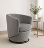 Mess Velvet Swivel Barrel Chair in Grey Finish