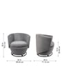 Mess Velvet Swivel Barrel Chair in Grey Finish