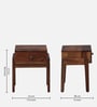 Messina Sheesham Wood Bedside Table in Scratch Resistant Rustic Teak Finish With Drawer