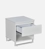 Meta Bedside Table In Frosty White Finish