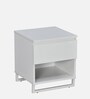 Meta Bedside Table In Frosty White Finish