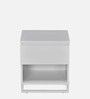 Meta Bedside Table In Frosty White Finish