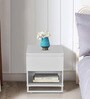 Meta Bedside Table In Frosty White Finish