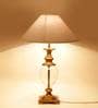 Forever White Fabric Shade Night Lamp With Metal Base