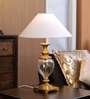 Forever White Fabric Shade Night Lamp With Metal Base