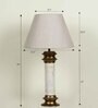 Metal & Marble Base Table Lamp With fabric Lampshhade