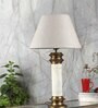 Metal & Marble Base Table Lamp With fabric Lampshhade