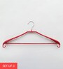 Metal & PVC Red Coat Hanger, Set of 3