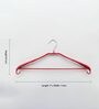 Metal & PVC Red Coat Hanger, Set of 3