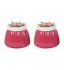 Metal  Pink Jar Set of 2