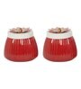 Metal  Red  Jar Set of 2