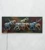 Iron And Mdf Wood Group Of Elephant Wall Art With LED In Multicolour