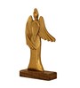 Aluminium Angel Showpiece With Wings And Wooden Base