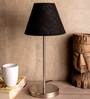 Metal Black Jute Shade Table Lamp with Silver Base