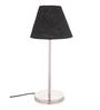 Metal Black Jute Shade Table Lamp with Silver Base