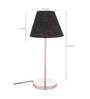 Metal Black Jute Shade Table Lamp with Silver Base