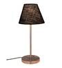 Metal Black Jute Shade Table Lamp with Silver Base