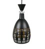 Metal Black Pendant Light Decorative Cutout Design with Crystal Accent Hanging Lamp