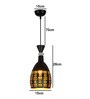 Metal Black Pendant Light Decorative Cutout Design with Crystal Accent Hanging Lamp