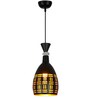 Metal Black Pendant Light Decorative Cutout Design with Crystal Accent Hanging Lamp