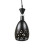 Metal Black Pendant Light Decorative Cutout Design with Crystal Accent Hanging Lamp