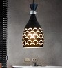 Metal Black Pendant Light with Crystal Accent Hanging Lamp