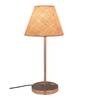 Metal Brown Jute Shade Table Lamp with Silver Base