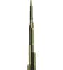 Metal Burj Khalifa Tower Miniature Decorative Showpiece (18 cm, Antique Gold)