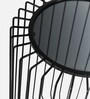 Metal Cage End Table in Black Finish