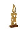 Aluminium Candle Showpiece With Wooden Base
