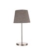 Metal Chrome Finish Lamp with Smare Taper Grey Shade