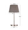 Metal Chrome Finish Lamp with Smare Taper Grey Shade