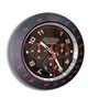 Red Metal Chronograph Modern Wall Clock