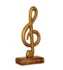 Aluminium Clef Decor Showpiece With Wooden Base