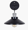 Cone Metal  Wall Light Fixture with Golden Holder (Black)