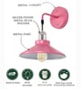 Cone Metal  Wall Light Fixture with Golden Holder (Pink)