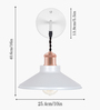 Cone Metal  Wall Light Fixture with Golden Holder (White)