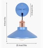 Cone Metal  Wall Light Fixture with Golden Holder (Blue)