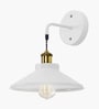 Cone Metal  Wall Light Fixture with Golden Holder (White)